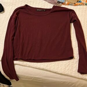 brandy Melville burgundy longsleeve tshirt top